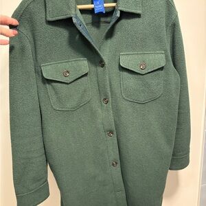 Kit and Ace Green Fleece Shacket